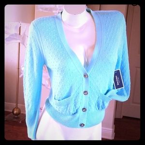 NWT Juicy Couture Aqua Cardigan sweater